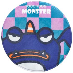 Touchdog Cartoon Crabby Tooth Monster Rounded Cat and Dog Mat