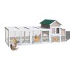 122" Large Wood Chicken Coop Hen House Pet Rabbit Hutch Wooden Pet Cage Backyard with Nesting Box