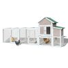 122" Large Wood Chicken Coop Hen House Pet Rabbit Hutch Wooden Pet Cage Backyard with Nesting Box