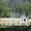 122" Large Wood Chicken Coop Hen House Pet Rabbit Hutch Wooden Pet Cage Backyard with Nesting Box