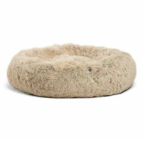 Dog Beds For Small Dogs Round Plush Cat Litter Kennel Pet Nest Mat Puppy Beds (Option: Light coffee-50cm)