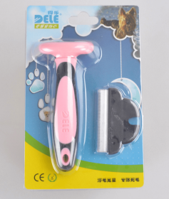 Pet  Hair Removal Comb (Option: Pink-M)