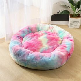 Dog Beds For Small Dogs Round Plush Cat Litter Kennel Pet Nest Mat Puppy Beds (Option: A-50cm)