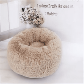 Round Long Hairy Autumn And Winter Nest Pad Cat Mattress (Option: Rubber color-110cm)