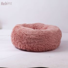 Plush pet nest (Option: Leather Pink-80cm)