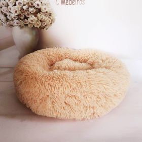 Plush pet nest (Option: Apricot-80cm)