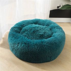 Dog Beds For Small Dogs Round Plush Cat Litter Kennel Pet Nest Mat Puppy Beds (Option: Green-120cm)