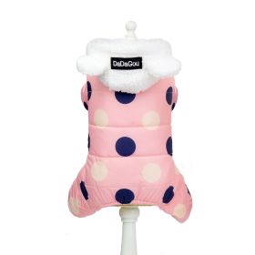 Warm big polka dot four-leg cotton coat (Option: Pink-M)