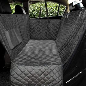 Dog Car Seat Cover View Mesh Pet Carrier Hammock Safety Protector Car Rear Back Seat Mat With Zipper And Pocket For Travel (Option: Black middle zip)