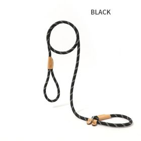 Dog Rope Pet Pulling Rope Puppy Strap Traction Rope Heavy Duty Belt Large Dog Leash Dog Collar Strap Dog Training Pet Harness Hands-Free Leash For Sma (Color: Black, size: 1.5x0.8)