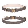 Leather dog collar; Leather Dog Collar Soft Padded Breathable Adjustable Tactical Pet Collar with Durable Metal Buckle for Small Medium Large Dogs